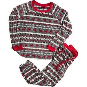 Kensie Red and Gray Patterned Pajama Set